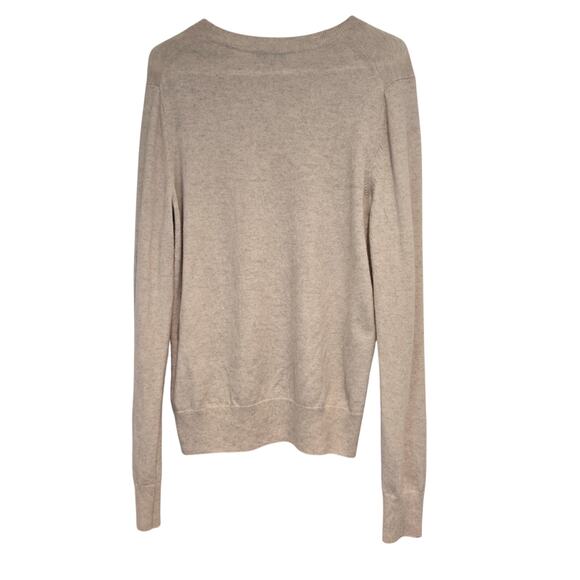 Vince Cashmere Blend Heathered Beige Classic Crewneck Sweater - Size Medium - Picture 3 of 6
